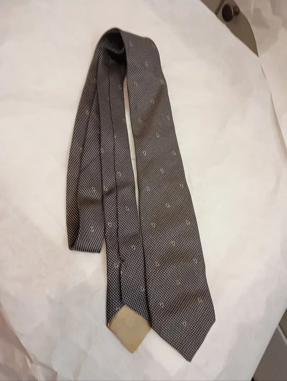 GUCCI VTG LOGO G All Over Print Rare  Skinny TIE